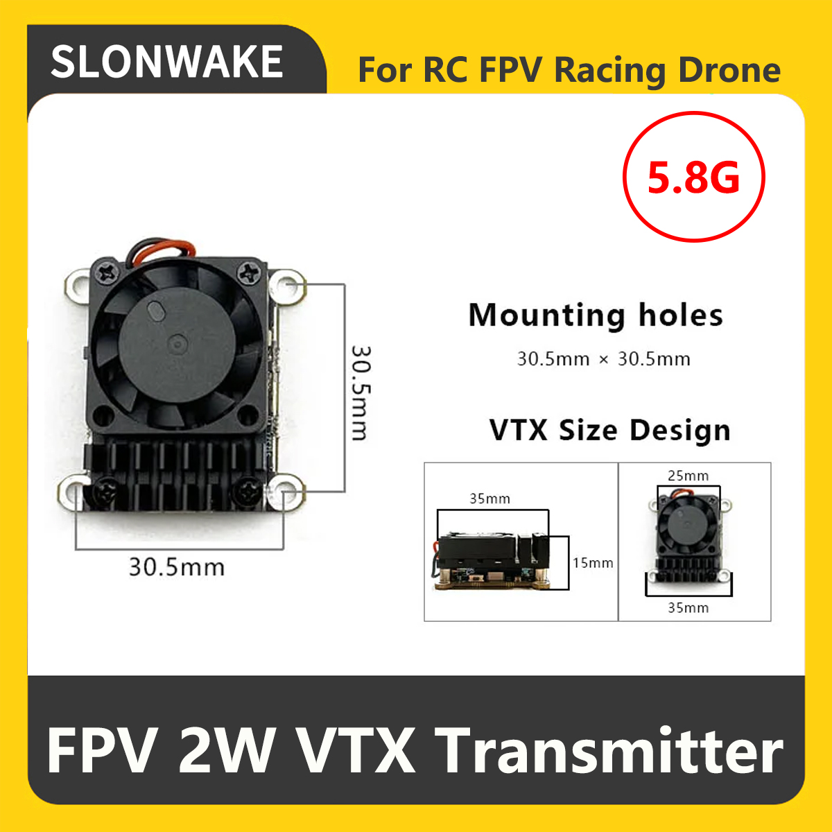 جهاز إرسال SLONWAKE 5.8G 2000m - مراجعة Fpv Drone Vtx وسعره